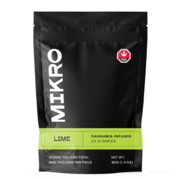 Mikro – 1:1 THC/CBD Gummies – Lime